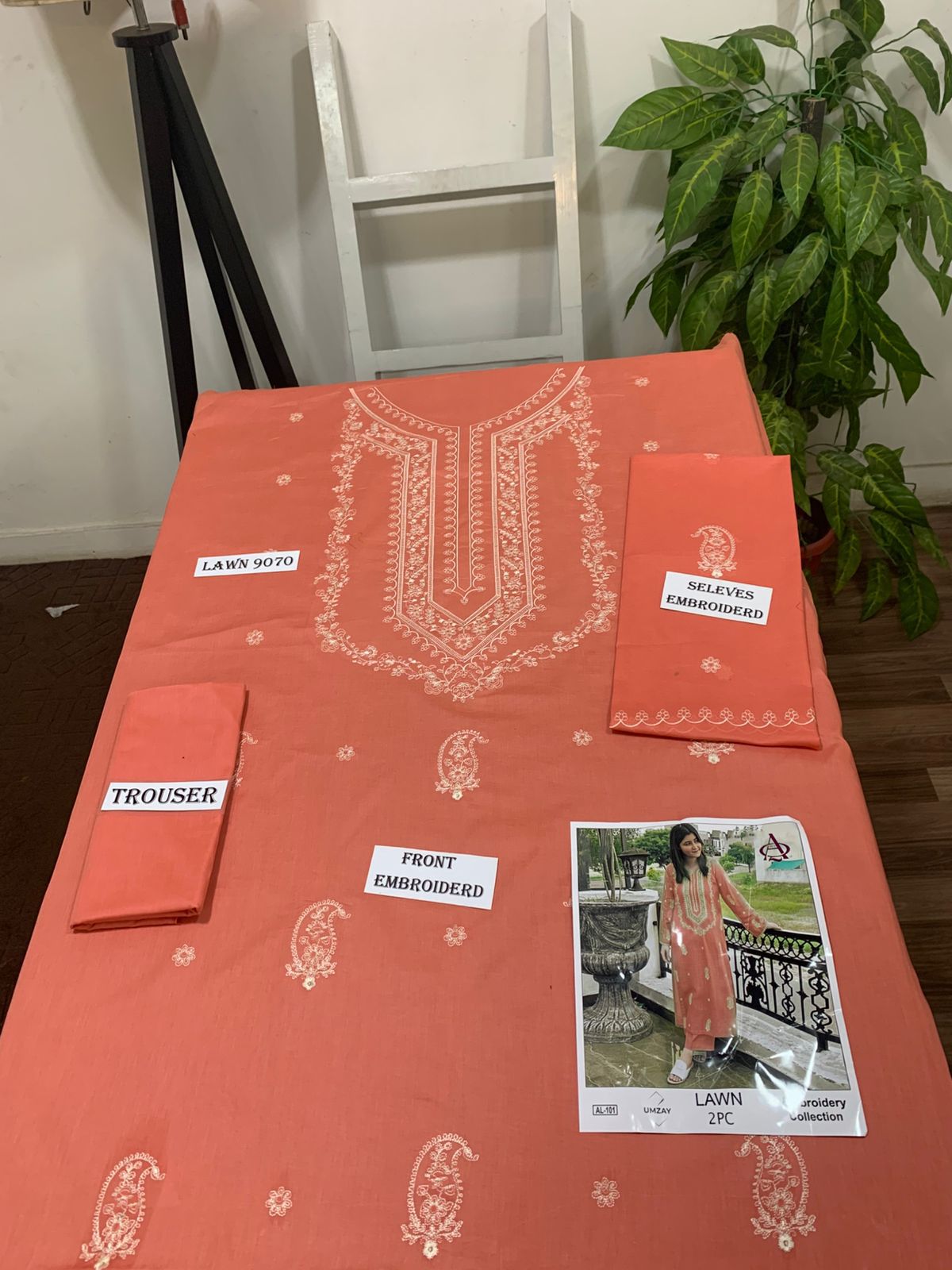 UNSTITCHED 2PC LAWN EMBROIDERED SUIT