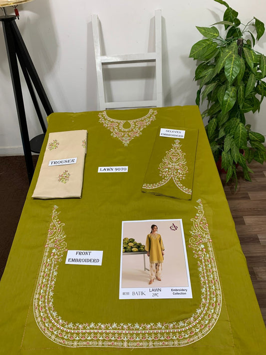 UNSTITCHED 2PC LAWN EMBROIDERED SUIT