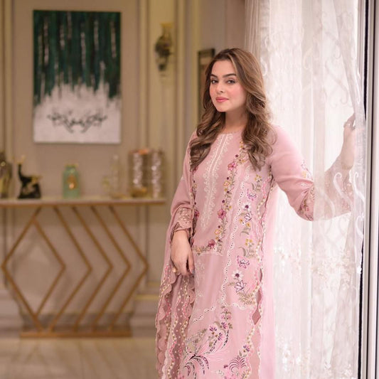 Embroidered 3-Piece in Lawn UNSTICED