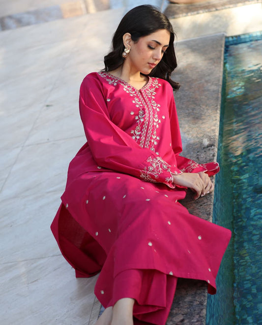 UNSTITCHED 2PC LAWN EMBROIDERED SUIT