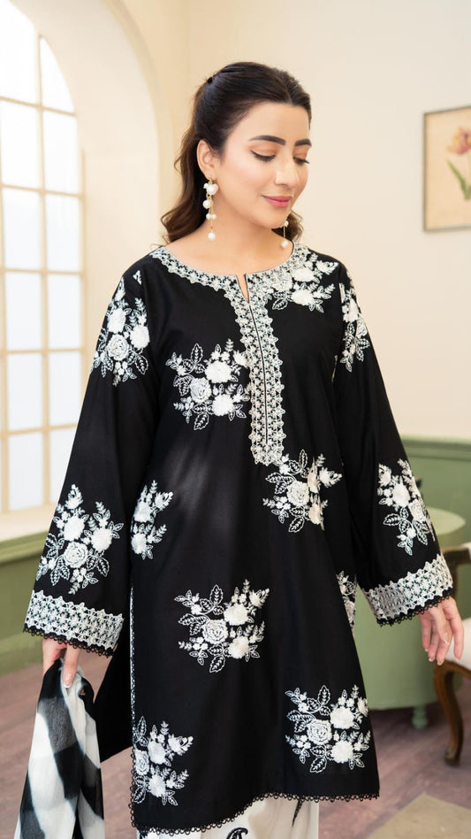 Embroidered 3-Piece in Lawn UNSTICED
