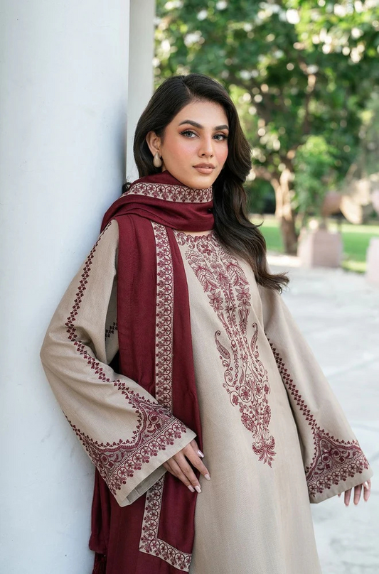 Baroque -– Heavy Embroidered Lawn 3-Piece Suit (UNStitched) AS-25