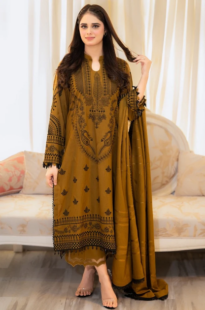 Libbas– Heavy Embroidered Lawn 3-Piece Suit (UNStitched) AS-19