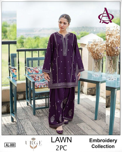 UNSTITCHED 2PC LAWN EMBROIDERED SUIT