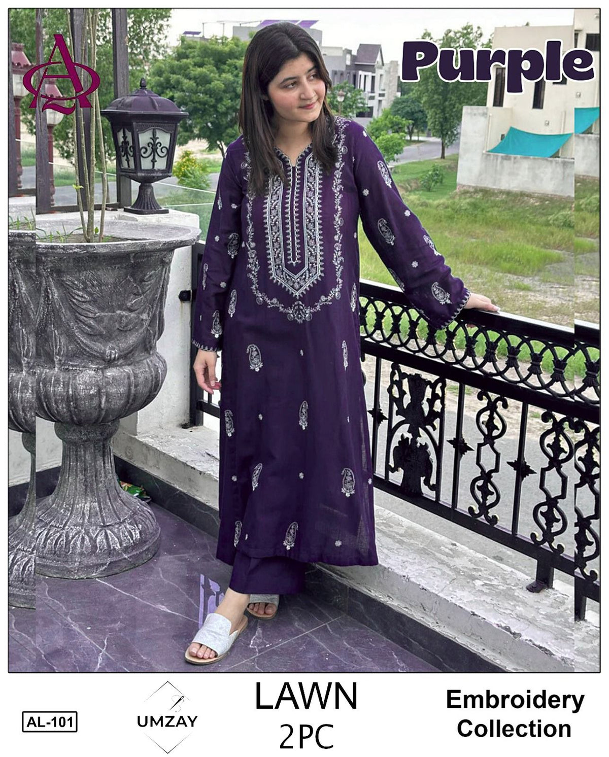 UNSTITCHED 2PC LAWN EMBROIDERED SUIT