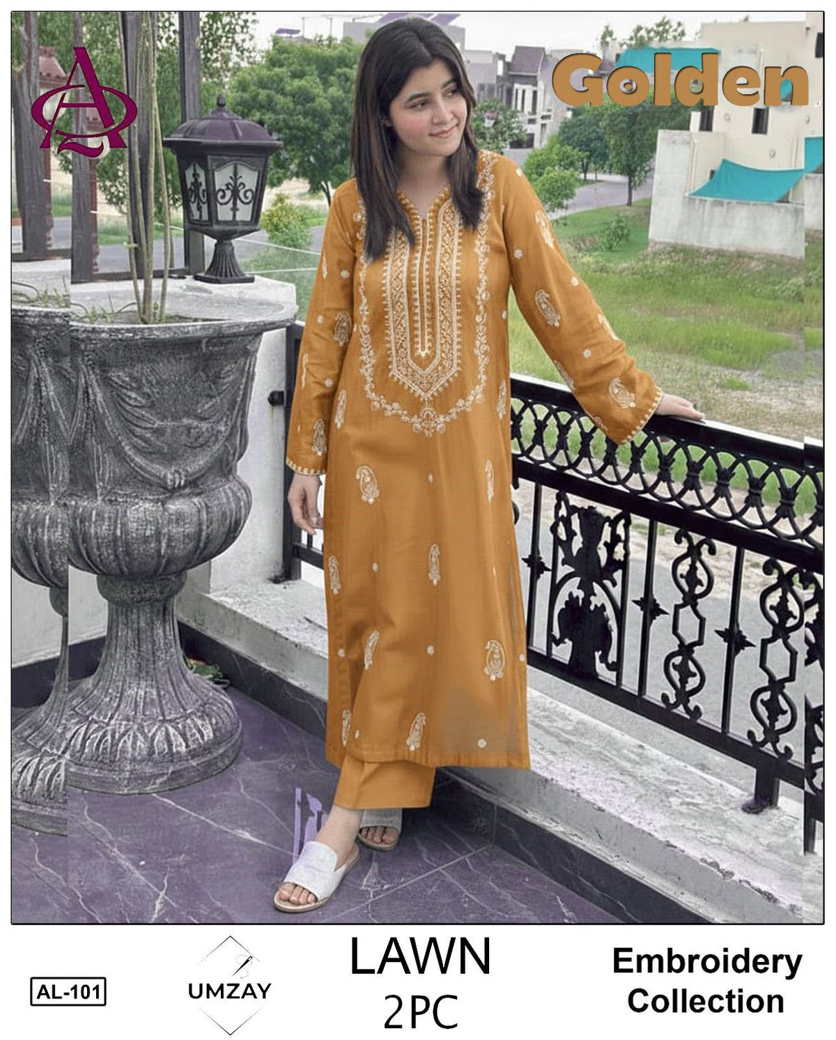 UNSTITCHED 2PC LAWN EMBROIDERED SUIT