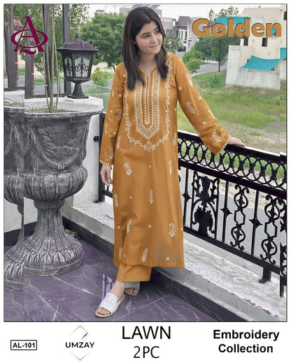 UNSTITCHED 2PC LAWN EMBROIDERED SUIT