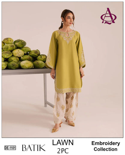 UNSTITCHED 2PC LAWN EMBROIDERED SUIT