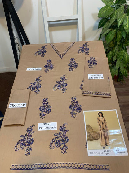 UNSTITCHED 2PC LAWN EMBROIDERED SUIT
