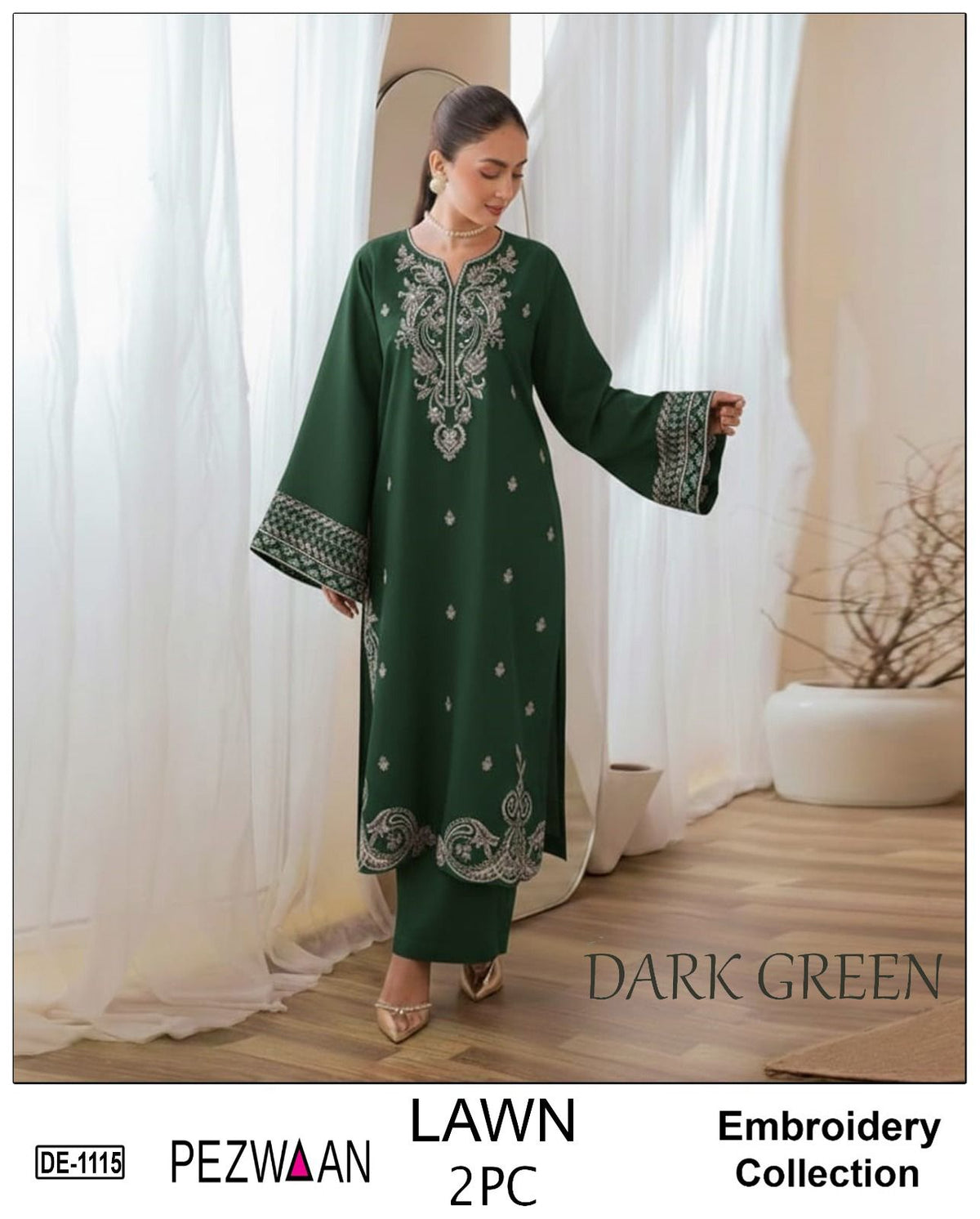UNSTITCHED 2PC LAWN EMBROIDERED SUIT
