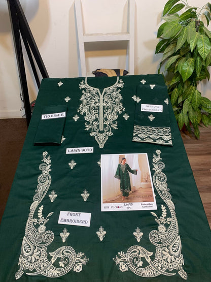 UNSTITCHED 2PC LAWN EMBROIDERED SUIT