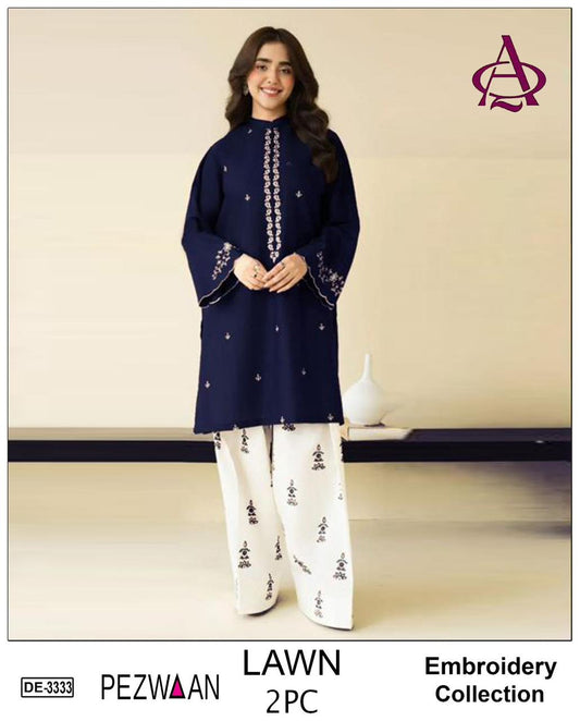 UNSTITCHED 2PC LAWN EMBROIDERED SUIT