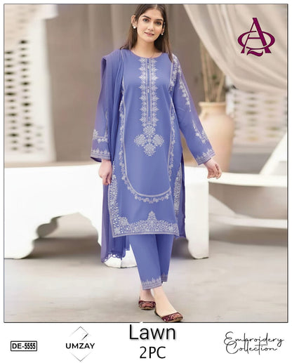 UNSTITCHED 2PC LAWN EMBROIDERED SUIT