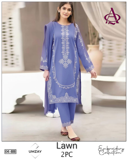 UNSTITCHED 2PC LAWN EMBROIDERED SUIT