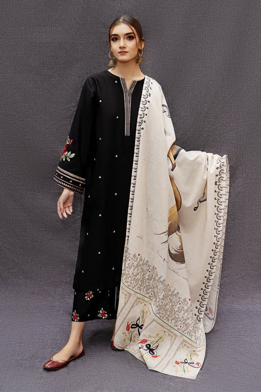 Embroidered 3-Piece in Lawn UNSTICED