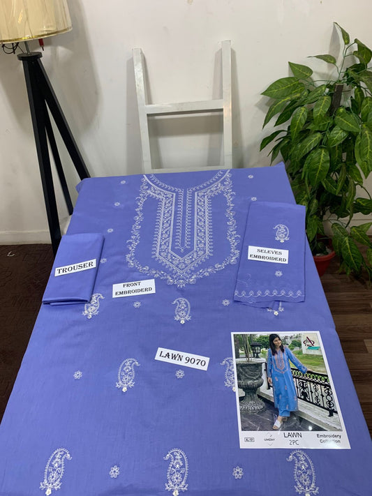 UNSTITCHED 2PC LAWN EMBROIDERED SUIT