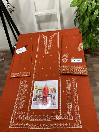 UNSTITCHED 2PC LAWN EMBROIDERED SUIT