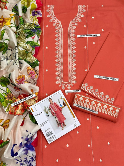 Embroidered 3-Piece in Lawn UNSTICED
