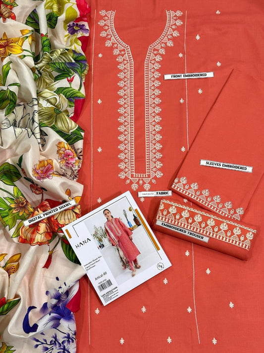Embroidered 3-Piece in Lawn UNSTICED