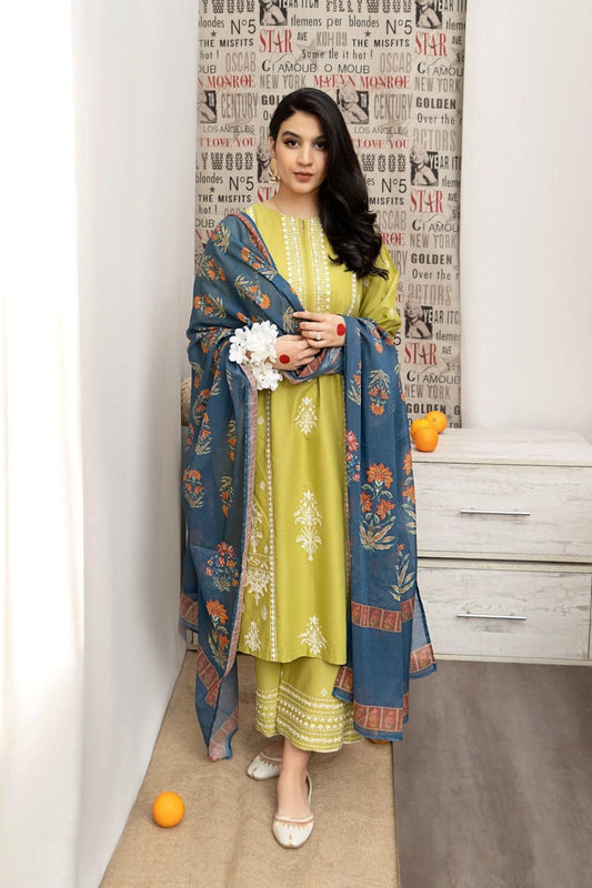 Embroidered 3-Piece in Lawn UNSTICED