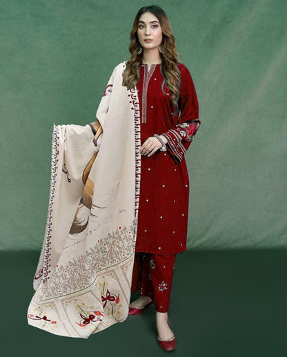 Embroidered 3-Piece in Lawn UNSTICED