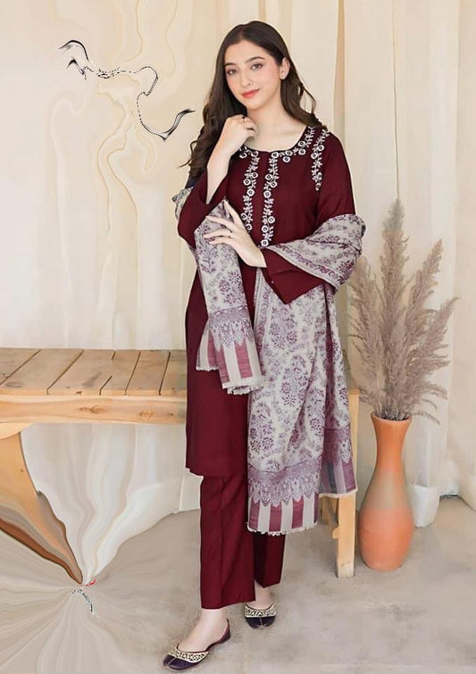 Embroidered 3-Piece in Lawn UNSTICED