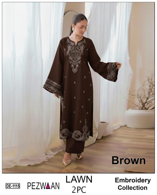 UNSTITCHED 2PC LAWN EMBROIDERED SUIT