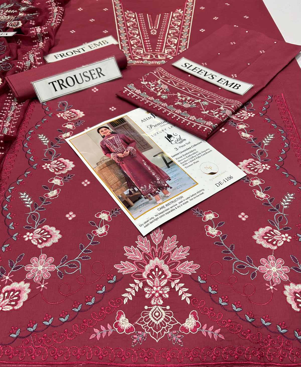 Embroidered 3-Piece in Lawn UNSTICED