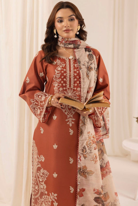MOHAGNI– Heavy Embroidered 3-Piece Suit Lawn (UNStitched)AS-32