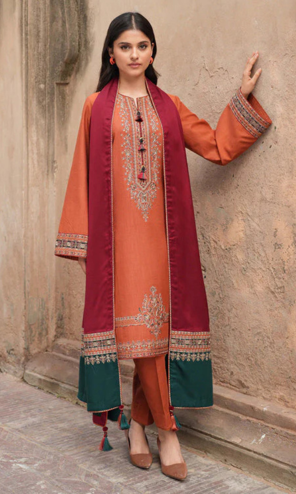 Nose Pill  – Luxury Embroidered 3-Piece in Lawn UNSTICED AS-30