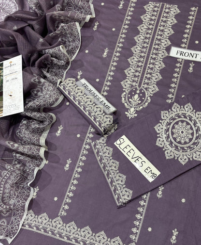 Embroidered 3-Piece in Lawn UNSTICED