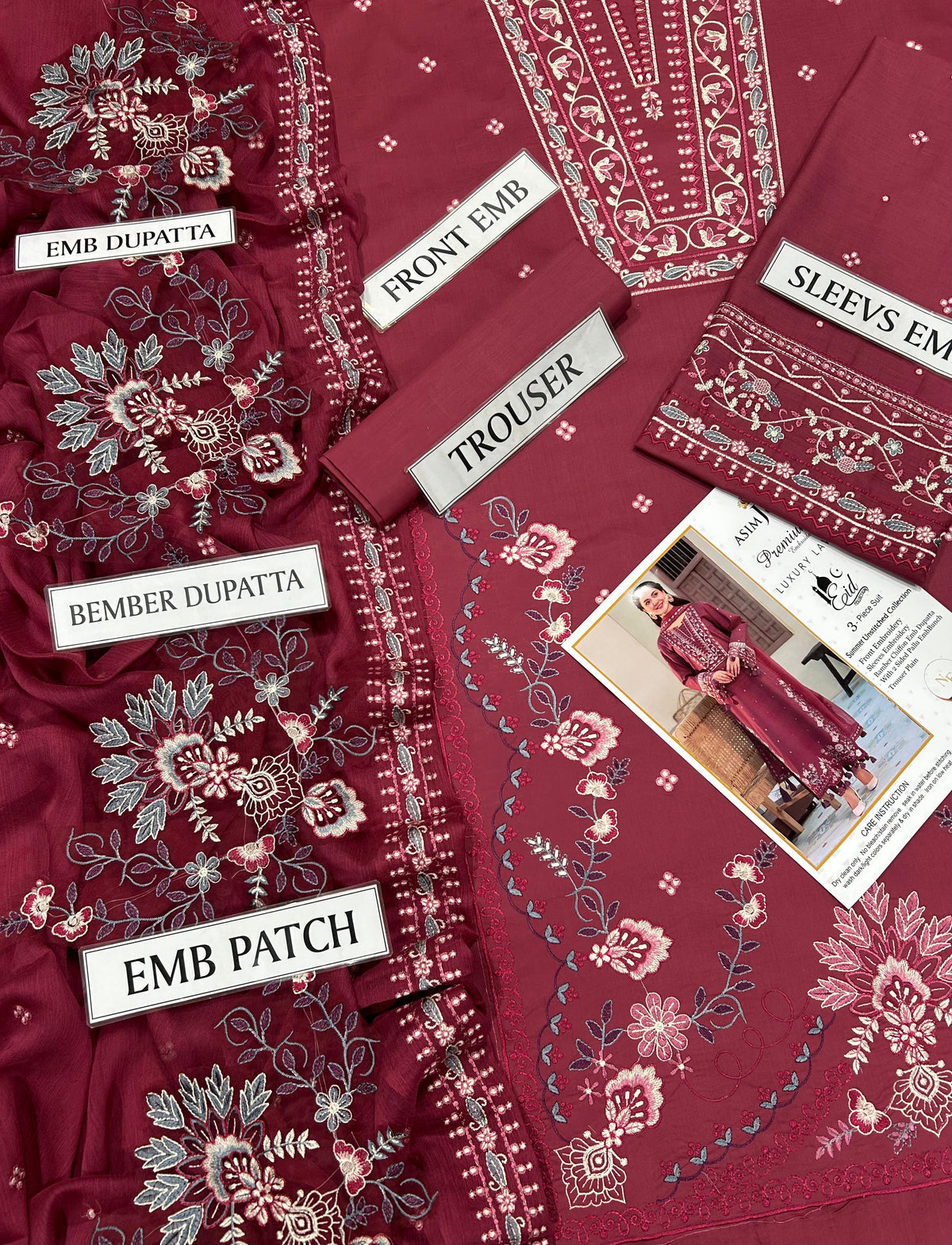 Embroidered 3-Piece in Lawn UNSTICED
