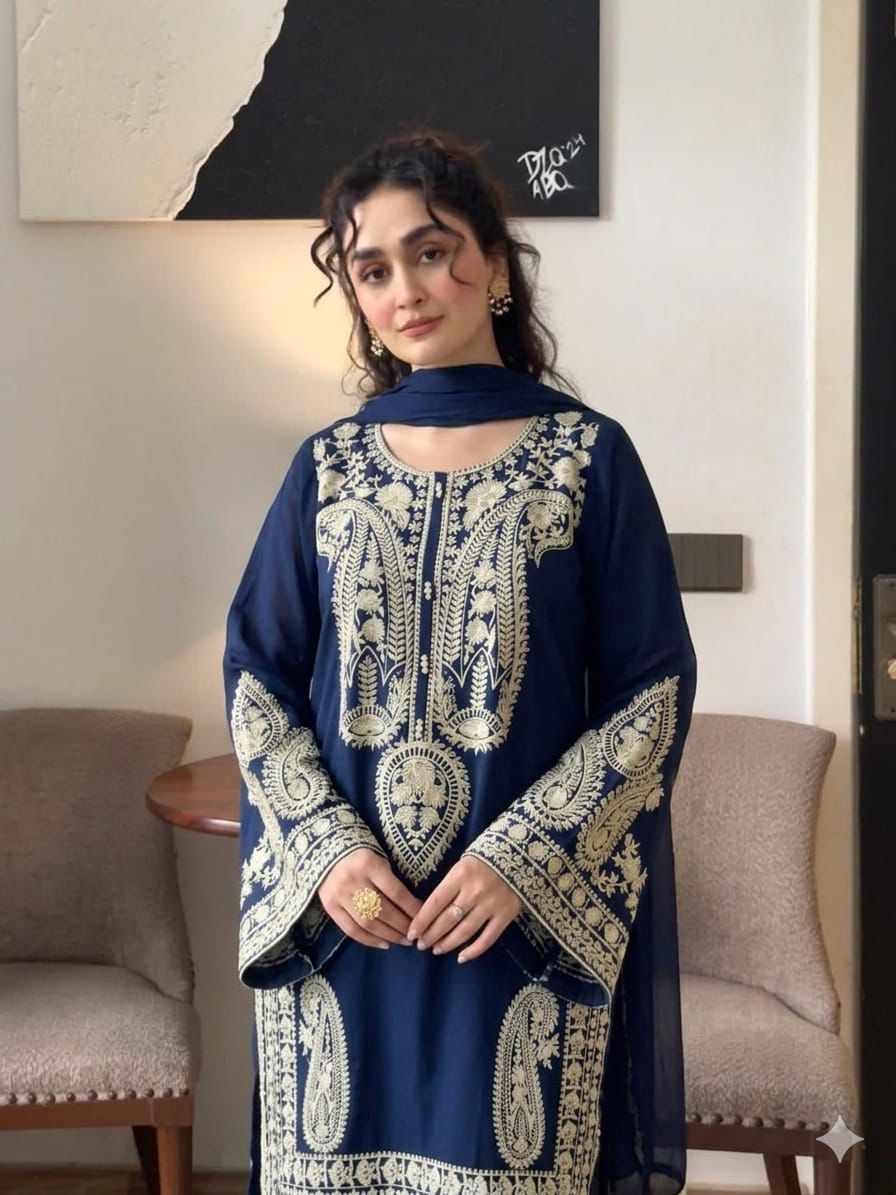 Embroidered 3-Piece in Lawn UNSTICED