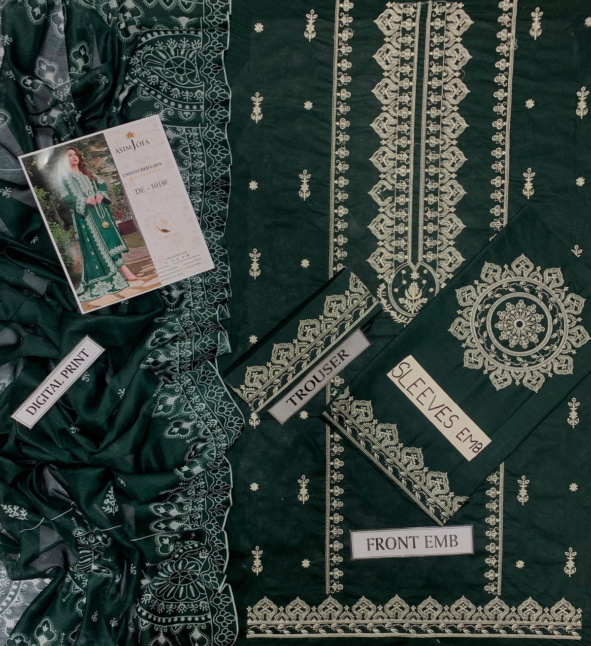UNSTITCHED 2PC LAWN EMBROIDERED SUIT