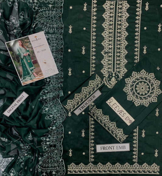 UNSTITCHED 2PC LAWN EMBROIDERED SUIT