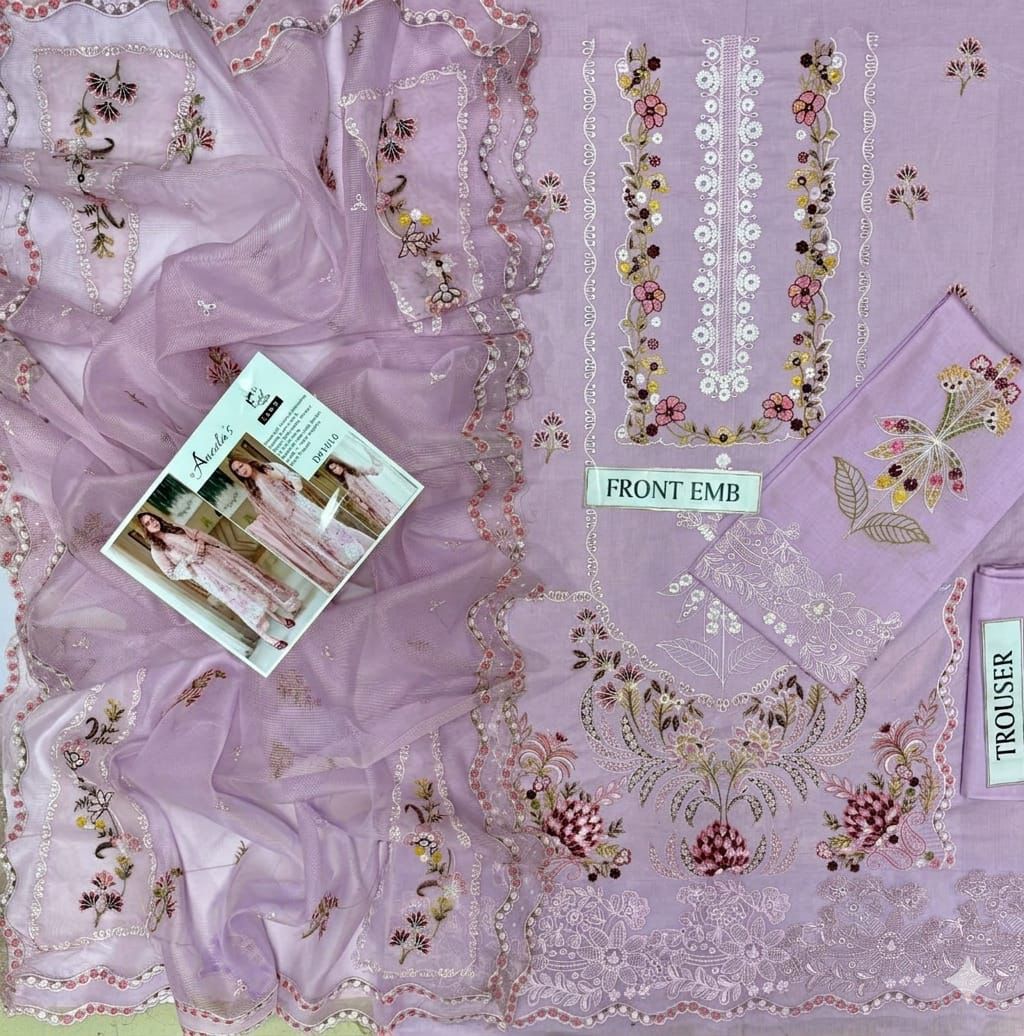 Embroidered 3-Piece in Lawn UNSTICED