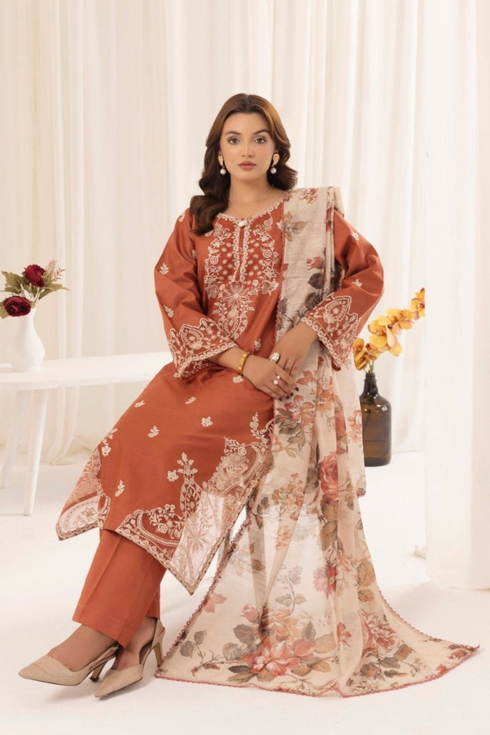 MOHAGNI– Heavy Embroidered 3-Piece Suit Lawn (UNStitched)AS-32