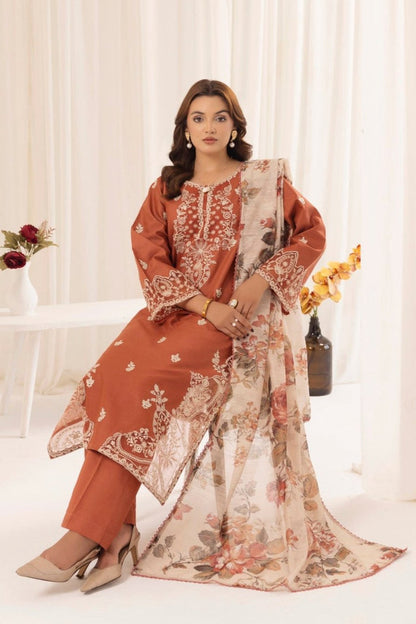 MOHAGNI– Heavy Embroidered 3-Piece Suit Lawn (UNStitched)AS-32