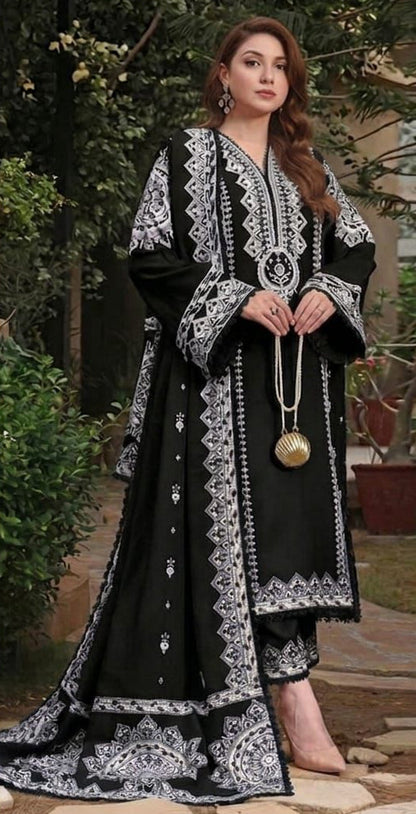 Embroidered 3-Piece in Lawn UNSTICED