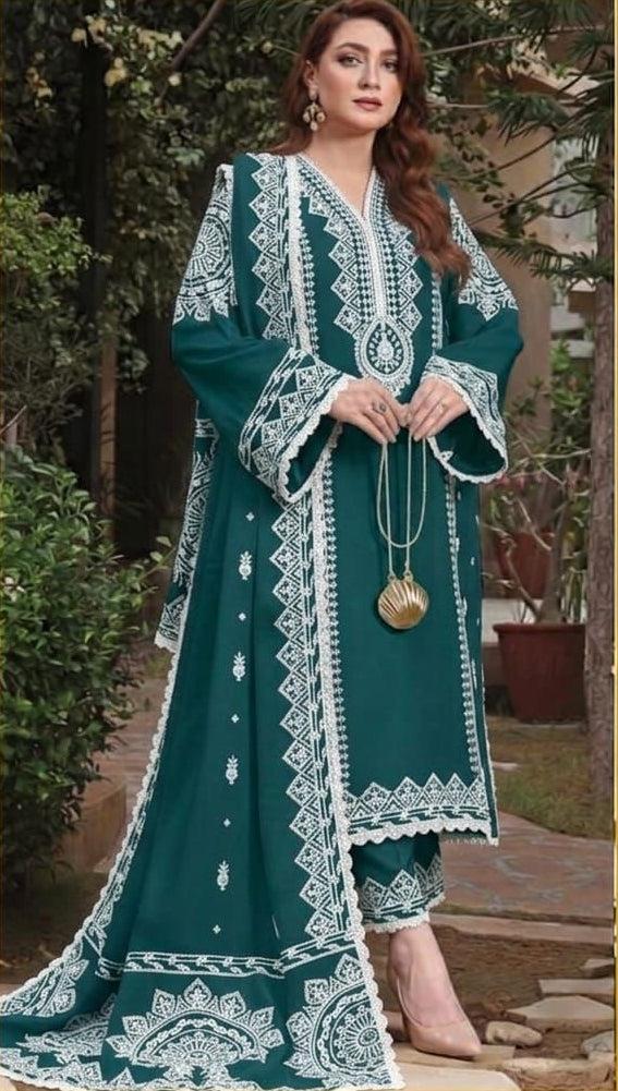 Embroidered 3-Piece in Lawn UNSTICED