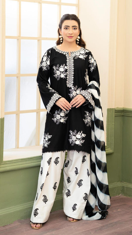 Embroidered 3-Piece in Lawn UNSTICED