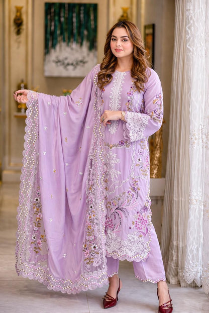 Embroidered 3-Piece in Lawn UNSTICED