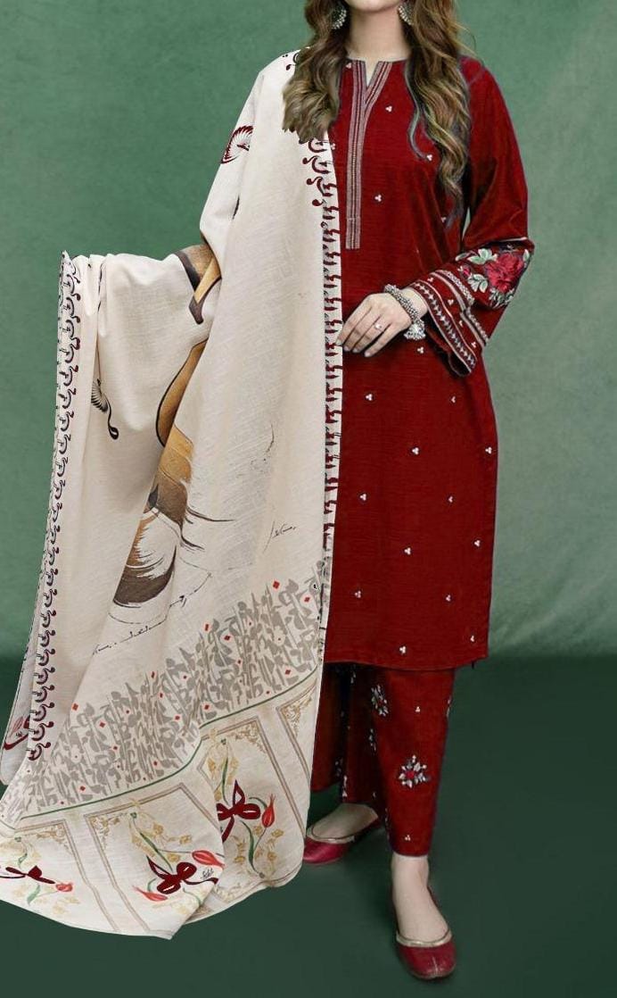 Embroidered 3-Piece in Lawn UNSTICED