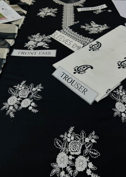 Embroidered 3-Piece in Lawn UNSTICED