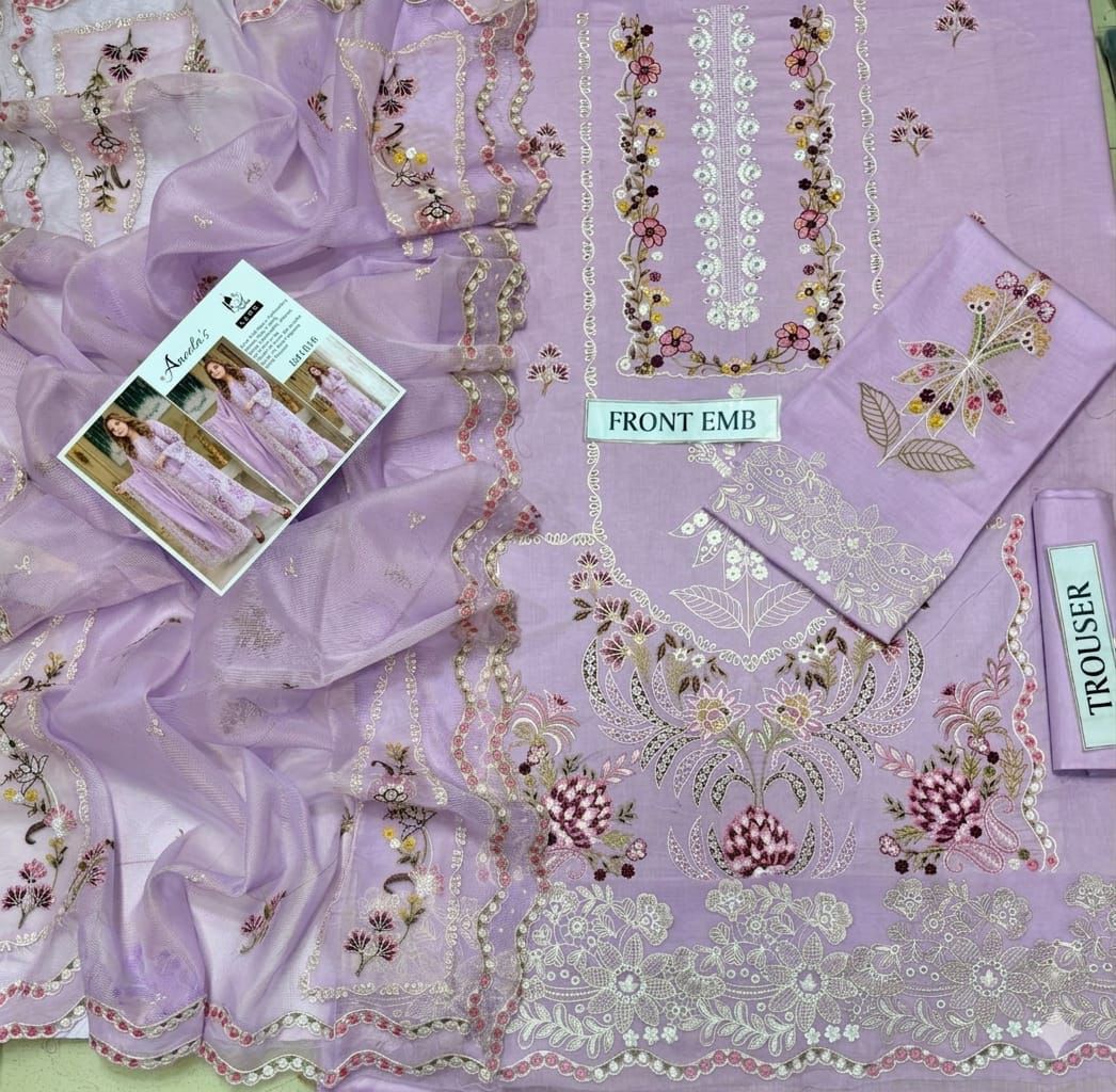 Embroidered 3-Piece in Lawn UNSTICED